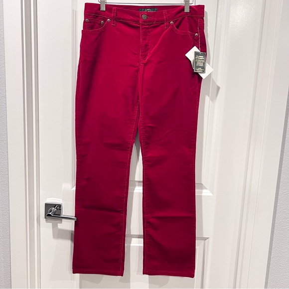 Lauren Ralph Lauren Classic Straight Slimming Corduroy Pants Red Size 8P - Picture 9 of 9